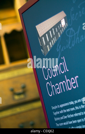 La salle du Conseil à l'intérieur de la Guildhall, Boston, Lincolnshire Banque D'Images