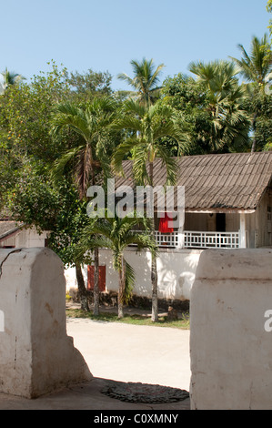 Logement des moines, Wat Aham, Luang Prabang, Laos Banque D'Images