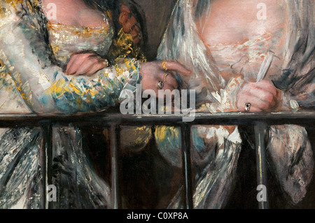 Détail : Majas sur un balcon, attribué à Francisco de Goya y Lucientes, espagnol, 76 3/4 x 49 1/2'' 1949 x 125 7cm, Metropolita Banque D'Images