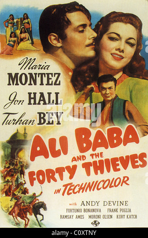 ALI BABA ET LES QUARANTE VOLEURS Affiche pour 1944 film universel avec Maria Montez,Jon Hall et Turhan Bey Banque D'Images