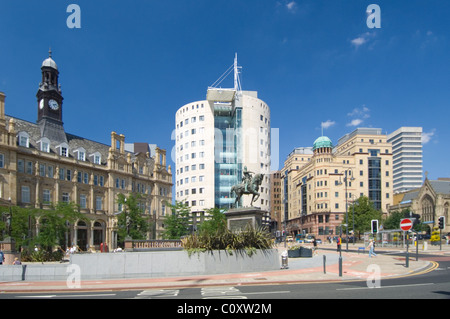 Place de la ville centre-ville de Leeds West Yorkshire, Angleterre. Banque D'Images