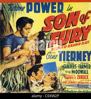 Fils de fureur : L'HISTOIRE DE BENJAMIN BLAKE Postrer de 1942 TCF film avec Tyrone Power et Gene Tierney Banque D'Images