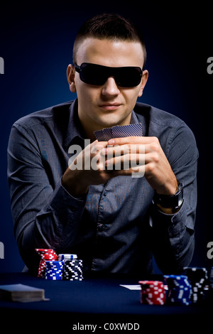 joueur de poker Banque D'Images