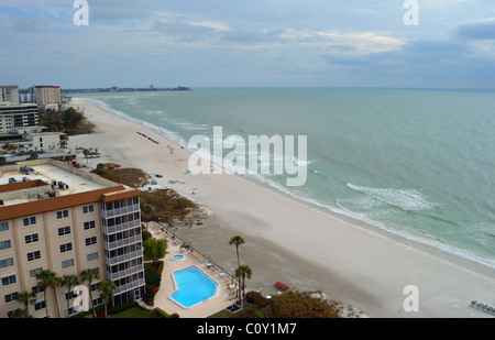 Vue de la plage du Lido sur le golfe du Mexique, Sarasota en Floride Banque D'Images