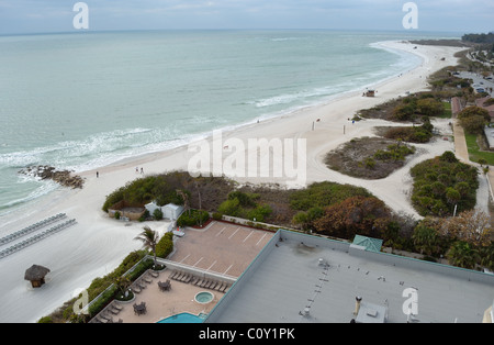 Vue de la plage du Lido sur le golfe du Mexique, Sarasota en Floride Banque D'Images