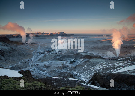 Geo Hellisheidi thermique d'Hengill situé dans le sud-ouest de l'Islande Banque D'Images