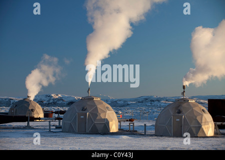 Il Hellisheidi Geo thermique d'Hengill situé au sud-ouest de l'Islande. Banque D'Images