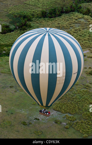 Ballon à air chaud sur safari Serengeti, Tanzanie, Seronera Banque D'Images