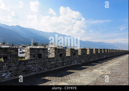 La Chine ancienne ville mur dans Dali, Yunnan province Banque D'Images