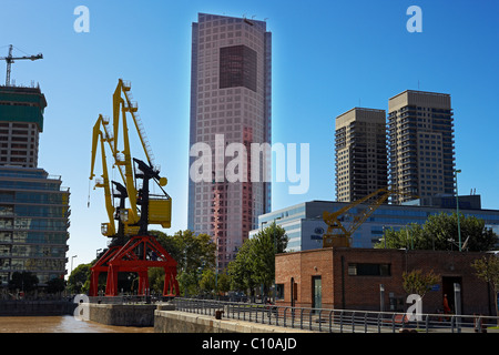 Gratte-ciel et les grues à Puerto Madero. Buenos Aires. L'Argentine. Banque D'Images