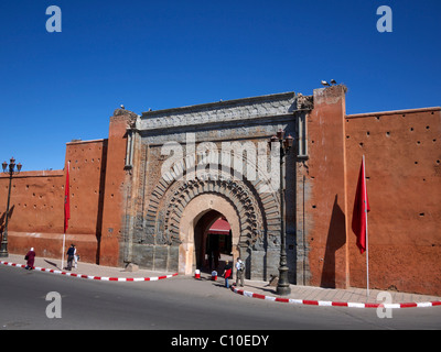 Bab Agnaou 12e siècle porte de la Kasbah, le plus frappant des villes portes 20 Maroc Marrakech Banque D'Images