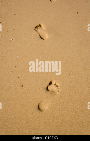 Des traces de pas dans le sable Banque D'Images