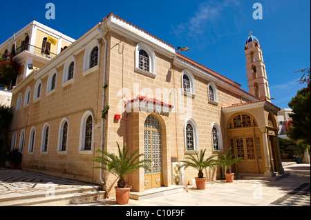 La Cathédrale Métropolitaine Orthodoxe Grec de la métamorphose, l'île de Syros Ermoupolis, Σύρος [ ] , Îles Cyclades grecques Banque D'Images