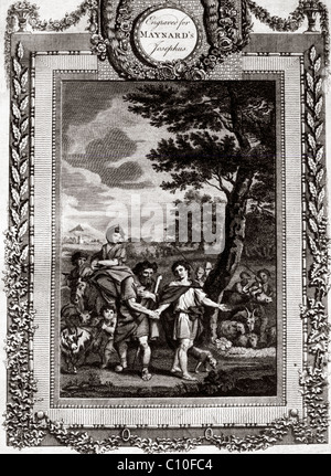 Illustration du partage d'Abraham et Lot après avoir séparé leurs troupeaux des œuvres authentiques et complètes de Flavius josèphe Banque D'Images