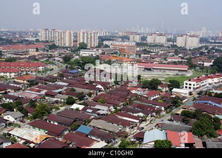 Vue aérienne du Village de Ampang Selangor, Malaisie. Ampang est une banlieue de Kuala Lumpur. Banque D'Images