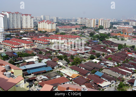 Vue aérienne du Village de Ampang Selangor, Malaisie. Ampang est une banlieue de Kuala Lumpur. Banque D'Images