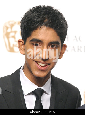 Dev Patel l'Orange British Academy Film Awards (BAFTA) 2009 - Salle de presse - Londres, Angleterre - 08.02.09 Banque D'Images