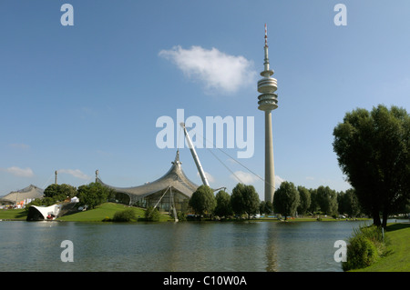 Tour de l'Olympia, Olympia Park, Munich, Bavaria, Germany, Europe Banque D'Images