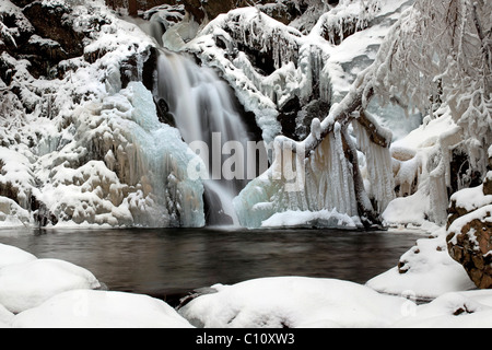 Falkauer cascade Wasserfall avec de la glace dans la Forêt-Noire, Bade-Wurtemberg, Allemagne, Europe Banque D'Images