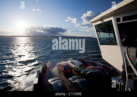 Car-ferry sur le lac de Constance de Meersburg à Konstanz durant tempête Xynthia, Bade-Wurtemberg, Allemagne, Europe Banque D'Images