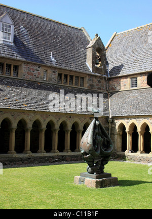 L'Abbaye d'Iona, cour, cloître, l'île d'Iona, Hébrides intérieures, Ecosse, Royaume-Uni, Europe Banque D'Images