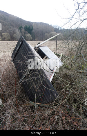 Une infirmée soulevées masquer après le passage de la tempête Xynthia dans la vallée près de Nettetal , Rhénanie-Palatinat Banque D'Images