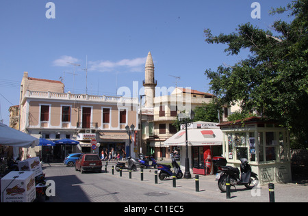 Minaret, Rethymnon, Rethymno, Crète, Grèce, Europe Banque D'Images