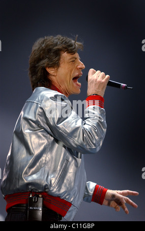 Les Rolling Stones en concert, Glasgow 2003- Mick Jagger, Banque D'Images