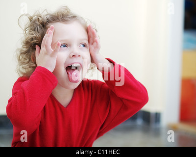 Fille de crier Banque D'Images