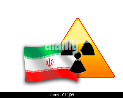 Image symbolique, conflit qui oppose l'Iran et l'Organisation des Nations Unies, la communauté internationale Banque D'Images