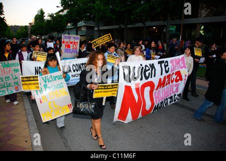 Démonstration, la violence contre les femmes, Concepción, Chili, Amérique du Sud Banque D'Images