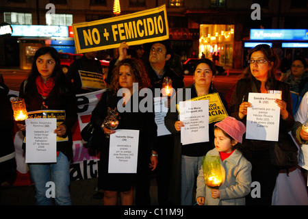 Démonstration, la violence contre les femmes, Concepción, Chili, Amérique du Sud Banque D'Images