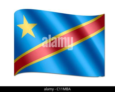 Drapeau de la République démocratique du Congo Banque D'Images