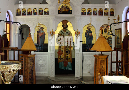 Chapelle au mémorial des Amiras, Viannos, Crète, Grèce, Europe Banque D'Images