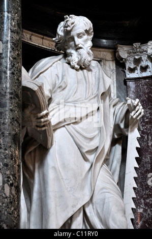 Statue de l'apôtre Simon, nef, Basilique San Giovanni in Laterano, Rome, Latium, Italie, Europe Banque D'Images