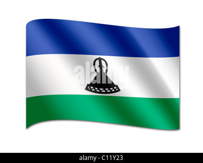 Drapeau du Lesotho Banque D'Images