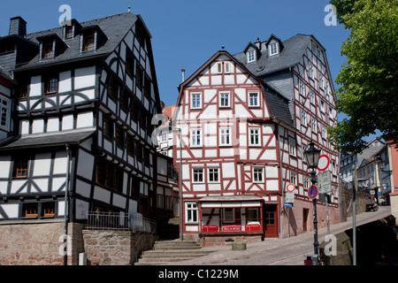 Reitgasse lane, vieille ville de Marburg, Hesse, Germany, Europe Banque D'Images