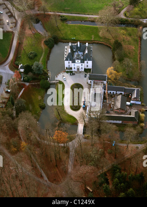 Photo aérienne, Gartrop château à douves, Graefte, Huenxe, Nordrhein-Westfalen, Germany, Europe Banque D'Images