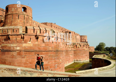 Le Fort Rouge, Agra, Uttar Pradesh, Inde du Nord, Inde, Asie du Sud, Asie Banque D'Images