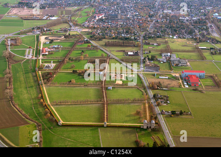 Vue aérienne, parc archéologique, Colonia Ulpia Traiana, musée romain, Xanten, région Niederrhein, Rhénanie du Nord-Westphalie Banque D'Images