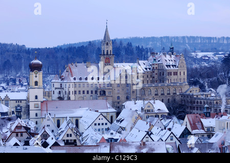 Schloss château de Sigmaringen en hiver le matin, Sigmaringen, Bade-Wurtemberg, Allemagne, Europe Banque D'Images