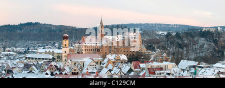 Schloss château de Sigmaringen en hiver le matin, Sigmaringen, Bade-Wurtemberg, Allemagne, Europe Banque D'Images