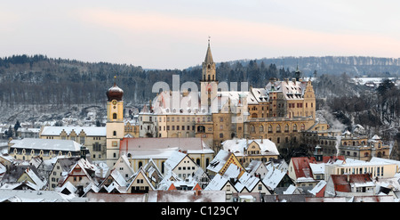 Schloss château de Sigmaringen en hiver le matin, Sigmaringen, Bade-Wurtemberg, Allemagne, Europe Banque D'Images