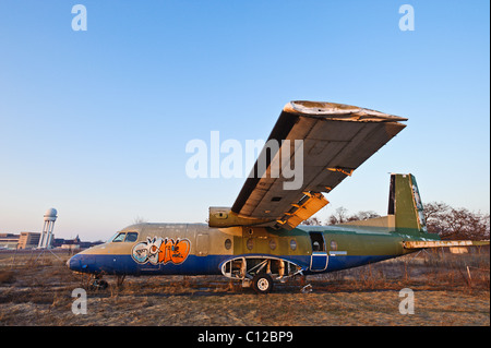 Avions d'entraînement, au service d'incendie de l'aéroport Tempelhof Park, l'ancien aéroport de Tempelhof, Berlin, Germany, Europe Banque D'Images