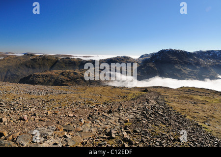 Vue du Grand Gable vers grand fin et Seathwaite est tombé dans le Lake District Banque D'Images