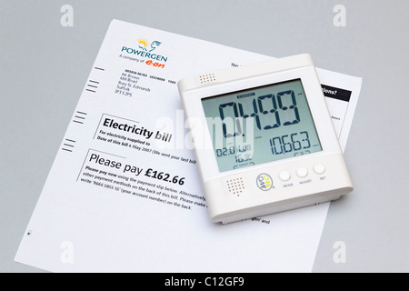 Moniteur de l'énergie Électricité Banque D'Images