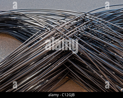 La figure de 8 / 1 400 mètres de bobine 'Alcatel' Le câble à fibre optique - France. Banque D'Images