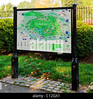 Regents Park map, Londres Banque D'Images