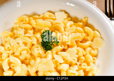 Original frais american style macaroni au fromage et au persil sur le dessus ,la nourriture américaine tipycal Banque D'Images