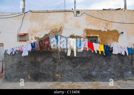 Lave-pendaison sécher sur le centre du Maroc, Casablanca, Afrique du Nord Banque D'Images